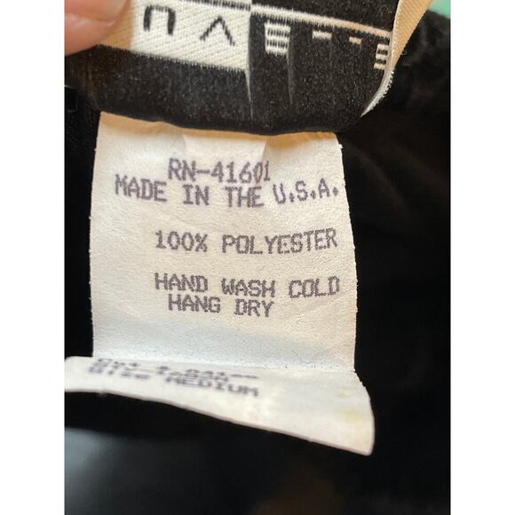 Vintage Nouvelle Black Crush Velvet Peasant Midi Skirt Women's Size Medium - Picture 4 of 4